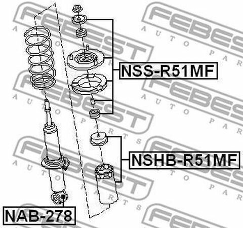 Опора переднего амортизатора Febest NSS-R51MF