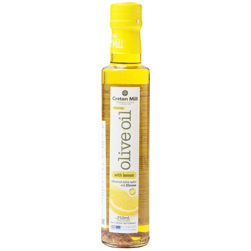 Масло оливковое нерафинированное высшего качества Extra Virgin Olive Oil с лимоном CRETAN MILL 0,25л