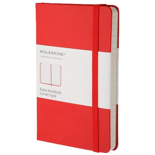 Блокнот Moleskine Classic Pocket 90х140, 96 листов MM710, красный, цвет бумаги бежевый блокнот moleskine classic qp110 a4 192стр линейка твердая обложка черный