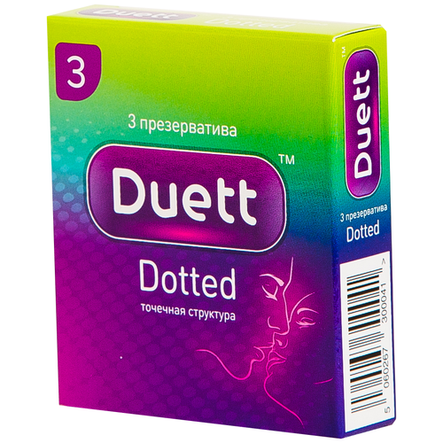 Купить Презервативы DUETT dotted №12, бесцветный, натуральный латекс