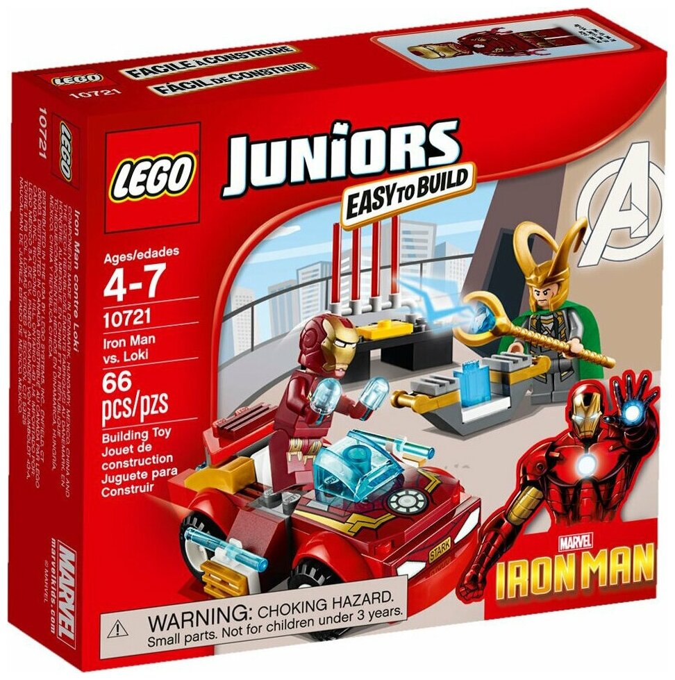 Конструктор LEGO Juniors 10721 Железный человек против Локи, 66 дет.