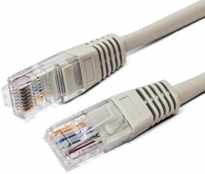 Кабель патч-корд U/UTP 5e кат. 2м Filum FL-U5-C-2M 26AWG(7x0.16 мм), чистая медь, PVC, серый