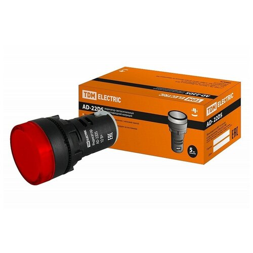 фото Лампа ad-22ds(led)матрица d22мм красный 12в ac/dc tdm tdm еlectric