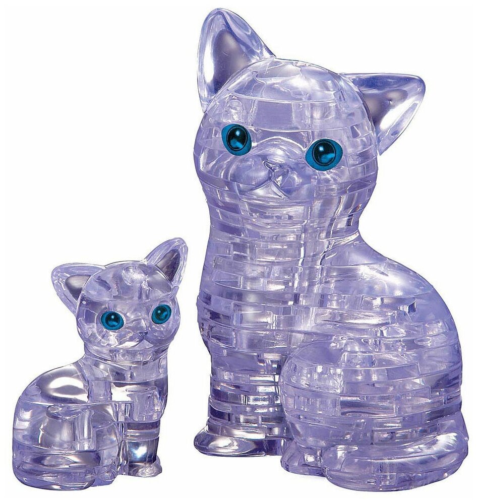3D головоломка Кошка серебристая