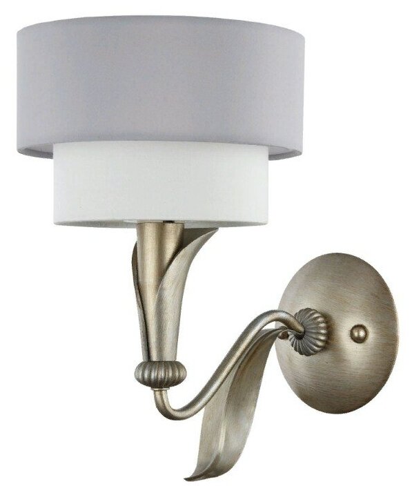 Настенный светильник MAYTONI Lillian H311-01-G, E14, 40 Вт, кол-во ламп: 1 шт,, цвет арматуры: серебристый, цвет плафона: белый