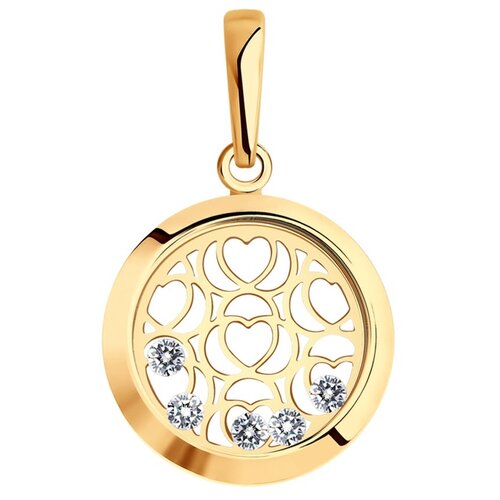 фото Sokolov подвеска из золота с минеральным стеклом и фианитами 036098