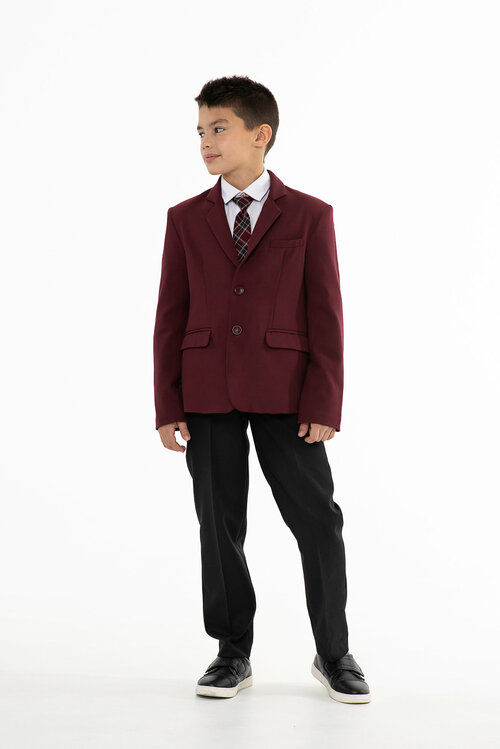 Школьный пиджак Инфанта, размер 134/68, бордовый