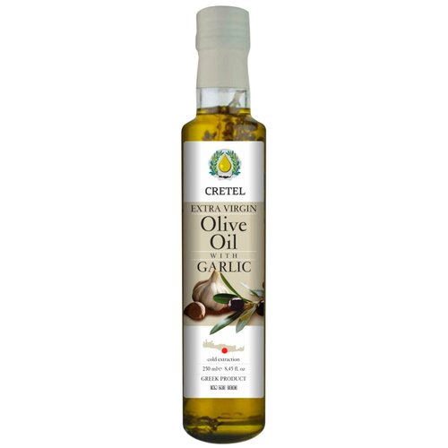 Масло оливковое CRETEL ESTATE EVOO AC 0,3 c чесноком, 250 мл (Греция)