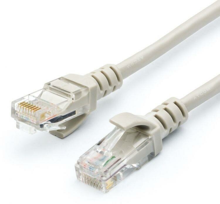 Сетевой кабель ATcom RJ45 cat.5e UTP 1m Grey АТ4962