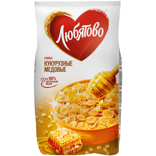 Готовый завтрак Любятово Хлопья кукурузные медовые, 250 г