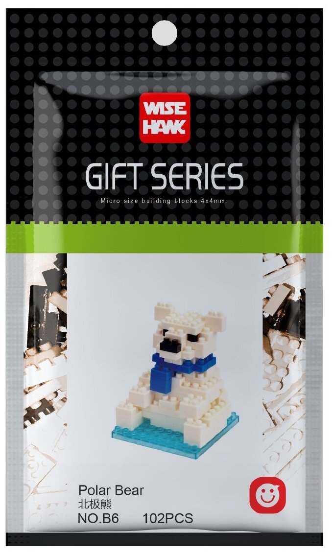 Конструктор Wisehawk & LNO Белый медведь 102 детали NO. B6 Polar Bear Gift Series
