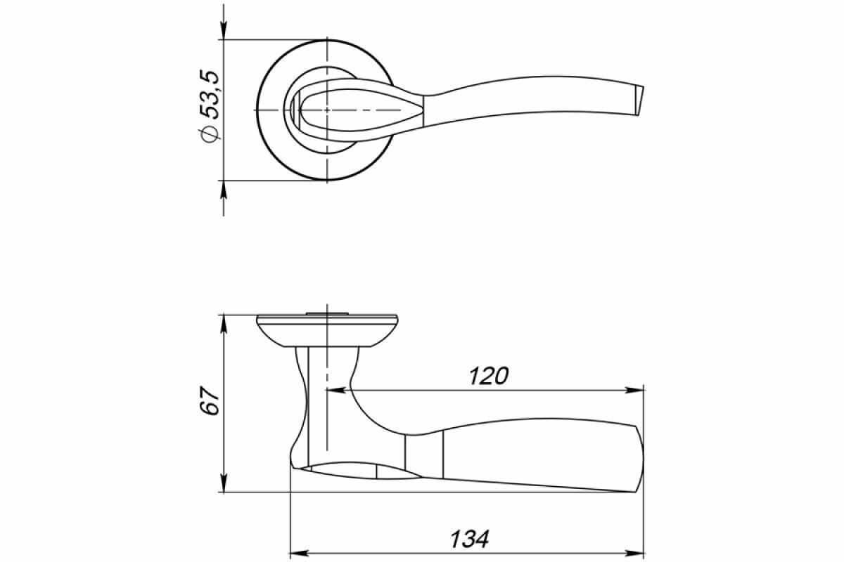 ручка дверная AJAX Silva матовый никель/хром - фото №3