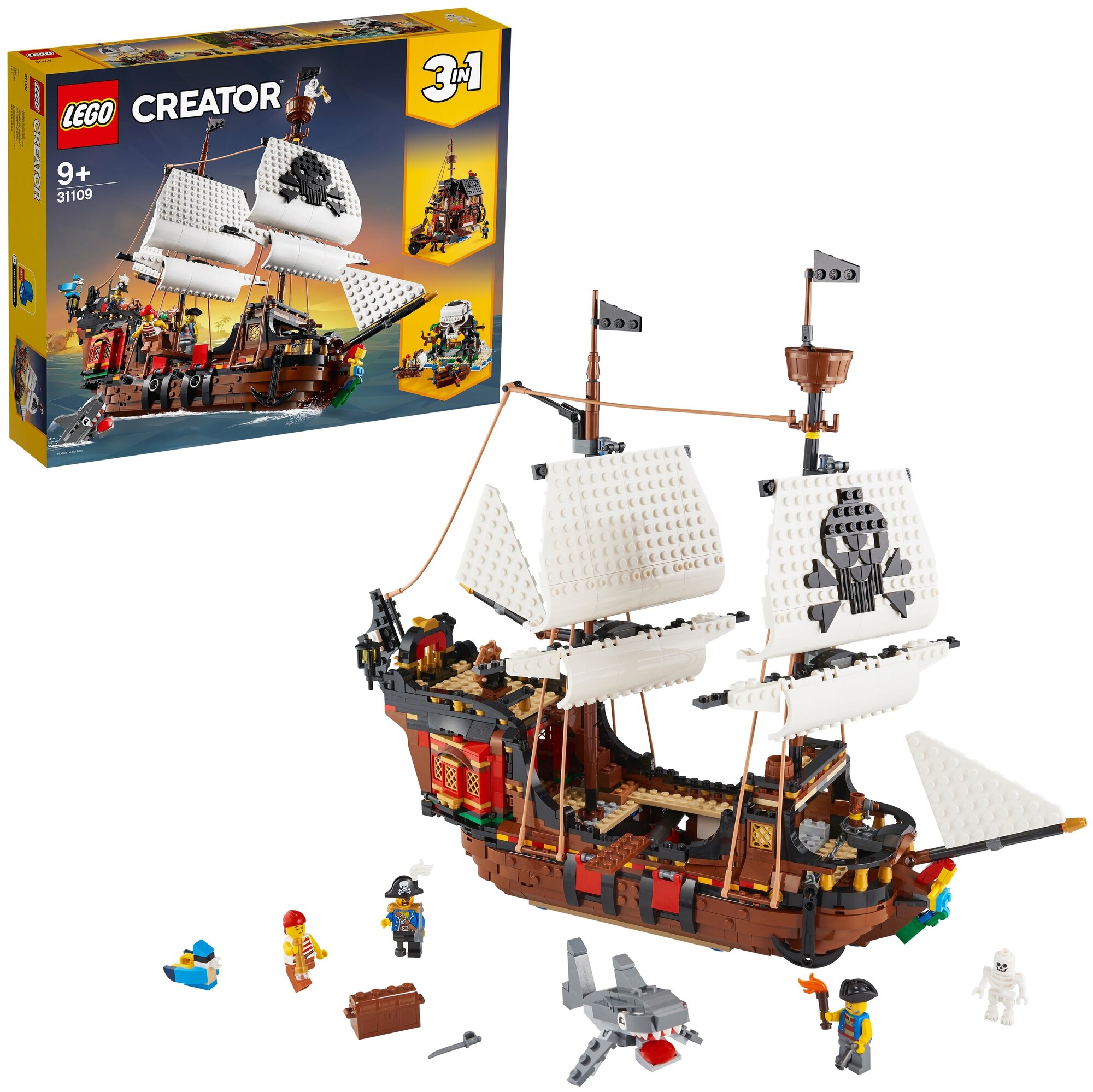 Конструктор LEGO Creator Пиратский корабль, 1262 детали (31109) - фото №3