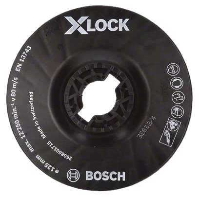 Тарелка для УШМ BOSCH X-Lock средняя 2608601715, 125 мм, 1 шт.