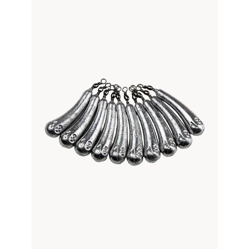 Набор грузил для рыбалки Банан с вертлюгом, 18 гр (10шт) на отводной поводок Дроп шот