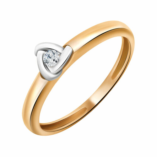 Кольцо Яхонт, золото, 585 проба, бриллиант, размер 15.5, бесцветный