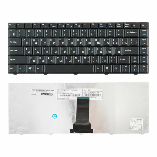 Клавиатура для ноутбука eMachines E520, E720, D520 черная клавиатура для dell mini 1110 p n mp 09f23su 698