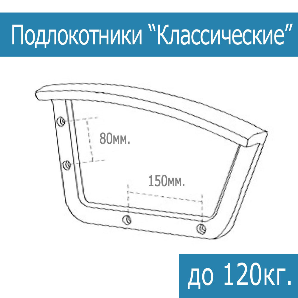 Подлокотники для компьютерного кресла Классические - комплект 2шт. - фотография № 2