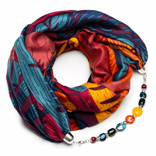 фото Шарф foxtrot,180х90 см, one size, мультиколор, голубой