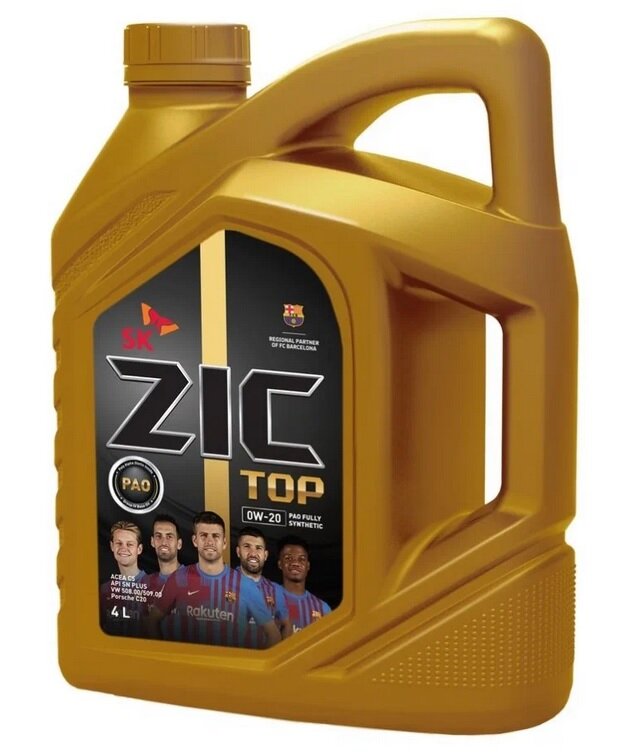 Синтетическое моторное масло ZIC TOP 0W-20, 4 л