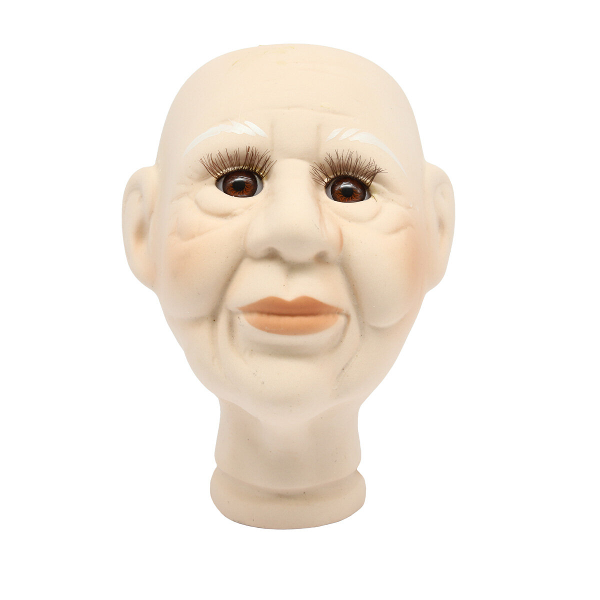 AR909 Голова для изготовления декоративной куклы 'Бабушка', фарфор 12см (карие глаза)