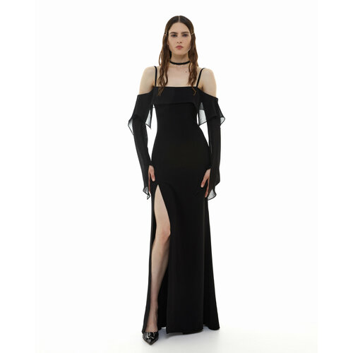 Платье Sorelle, вечернее, прямой силуэт, макси, размер S, черный