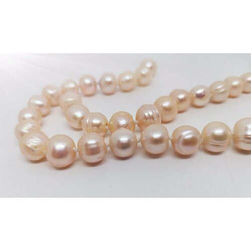 Жемчуг натуральный Круглый 10-11 мм Розовый Нить 36 см