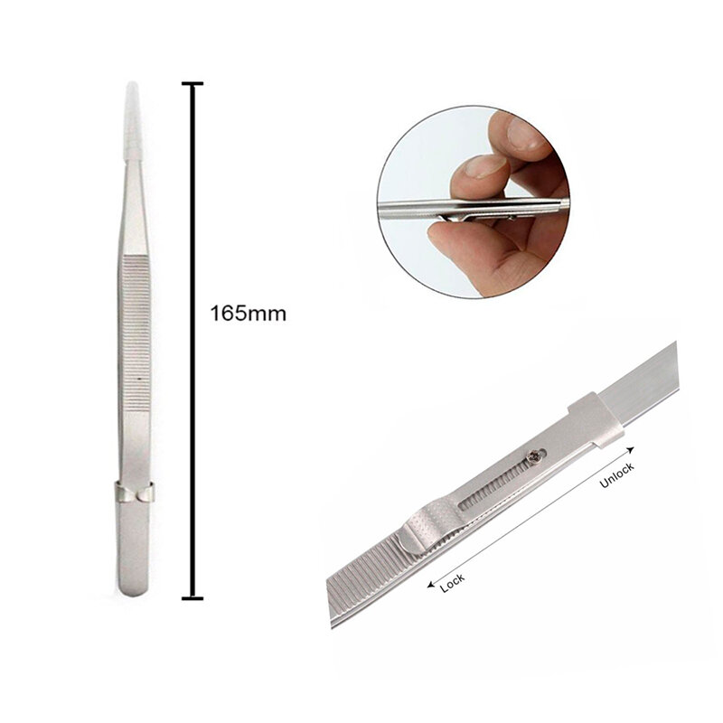 Пинцет с фиксатором ювелирный, для камней, для бусин — фото 1