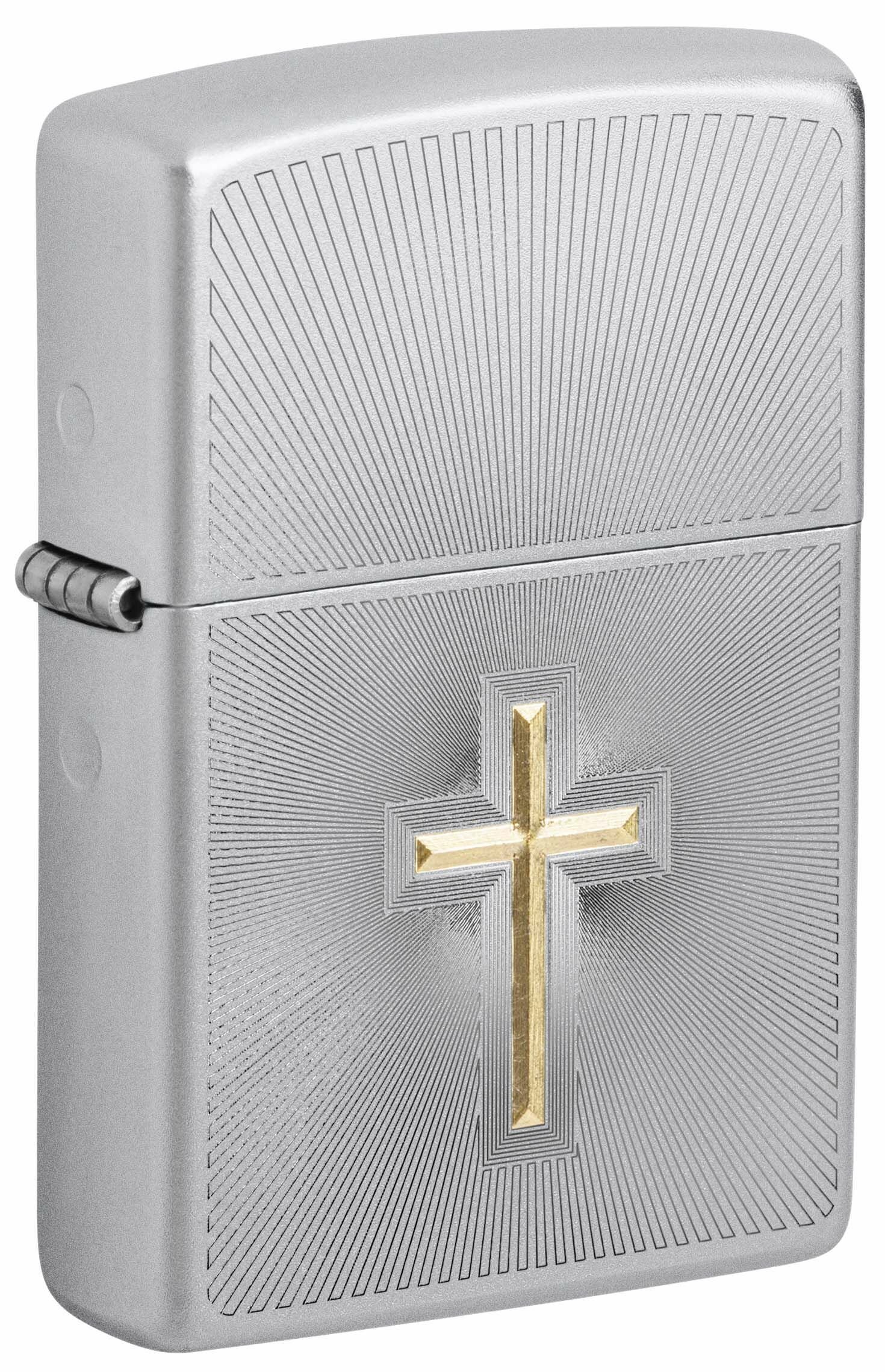 Зажигалка бензиновая Zippo 48581 Cross Design Satin Chrome - фотография № 6