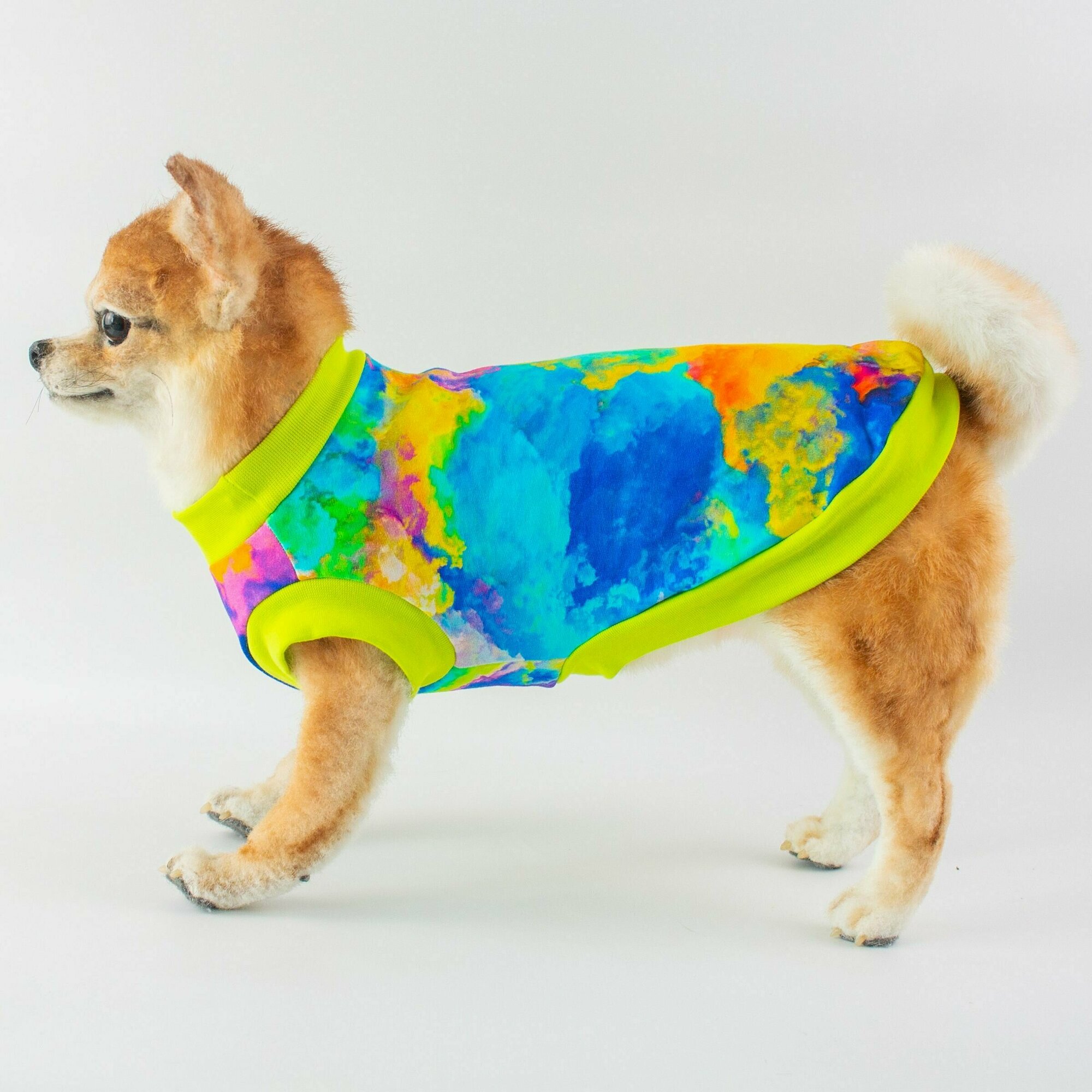 Одежда для собак Элегантный Хвост, футболка Фестиваль Красок , размер S