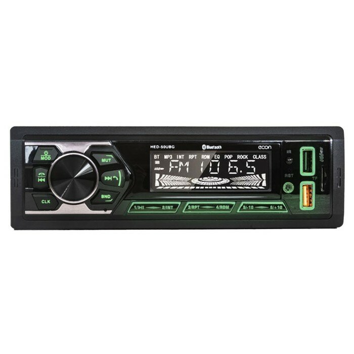 Econ Автомагнитола MP3/WMA HED-50UBG, 50 Вт, USB, Bluetooth, AUX
