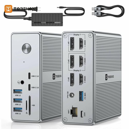 TobenONE Док-станция 3 монитора 120Вт для MacBook UDS33 EU Plug 20042₽