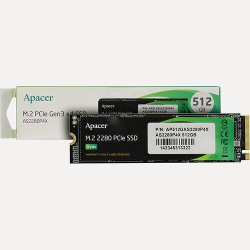 Изображение товара Накопитель SSD M.2 2280 Apacer AP512GAS2280P4X-1 AS2280P4X 512GB PCIe Gen3 x4 2100/1500MB/s IOPS 300K/420K