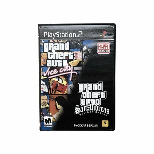 Игра PS 2 DVD Grand Theft Auto (GTA) Vice City & San Andreas - Action, Adventure, Rockstar, 2002, 2004