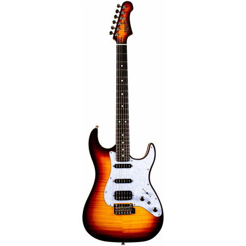фото Jet js-600 bs электрогитара, stratocaster, корпус кр. дерево топ клен, hss, tremolo, цвет bs