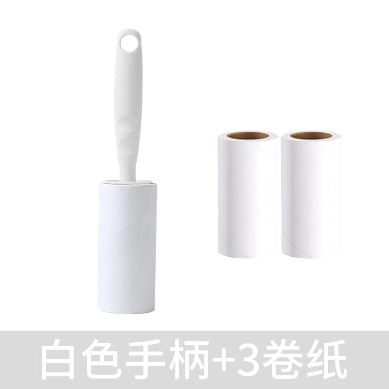 Ролик для удаления шерсти Youzhi, липкий, пластик, белая ручка, 3 рулона