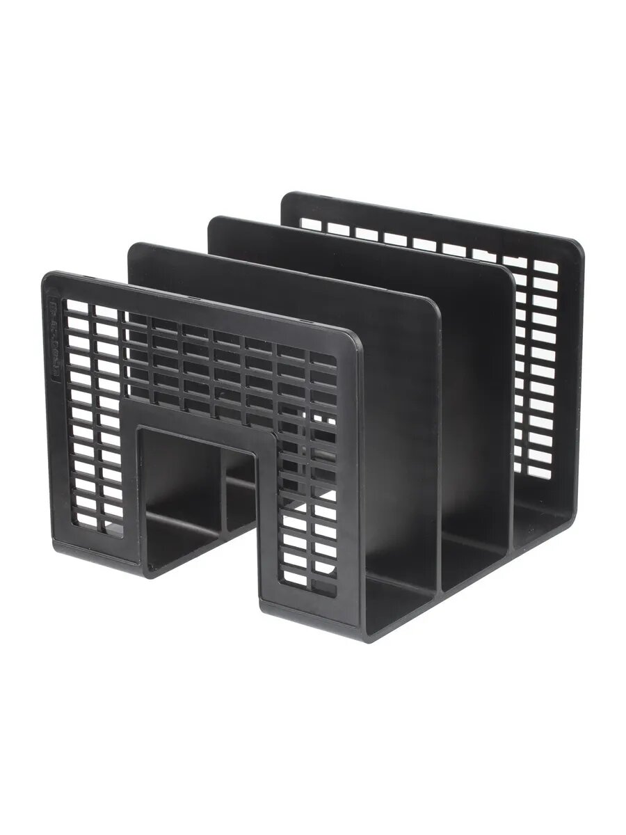 Лоток-сортер для бумаг BRAUBERG "Radikal", 3 отделения, 207х212х165 мм, сетчатый, черный