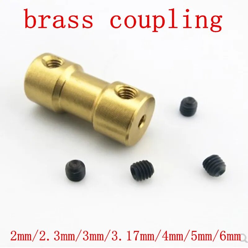 2 шт. Латунные муфты вала двигателя YWLing 2/2.3/3/3.17/4/5/6 мм, 5mm-6mm 2pcs