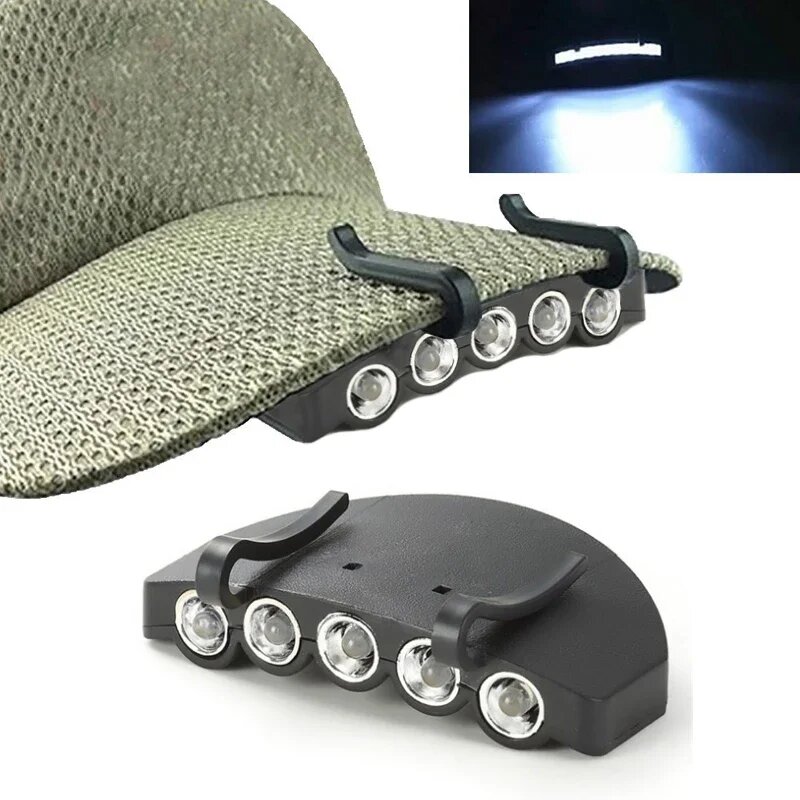 MOONBIFFY Налобный фонарь 5 LED для рыбалки