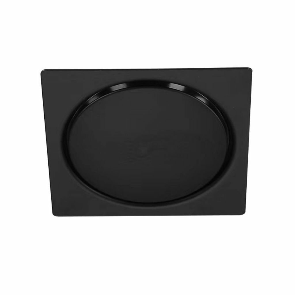 (1 комплект) Встраиваемый напольный дренаж из нержавеющей стали-10x10 см-черный