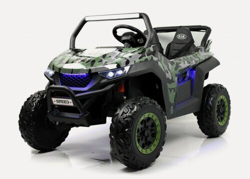 Изображение товара Детский электромобиль RiverToys T777TT 4WD зеленый камуфляж