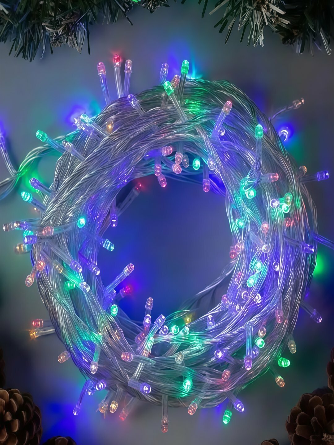 Гирлянда, уличная, RGB режимов, с празник, низковольтное питание