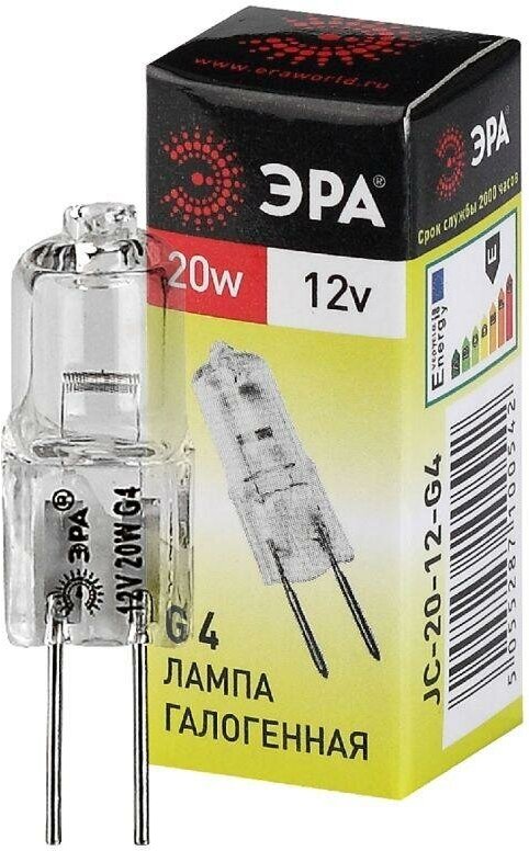 Лампа галогенная G4-JC-20W-12V | код. C0027369 | Эра ( 1шт. )