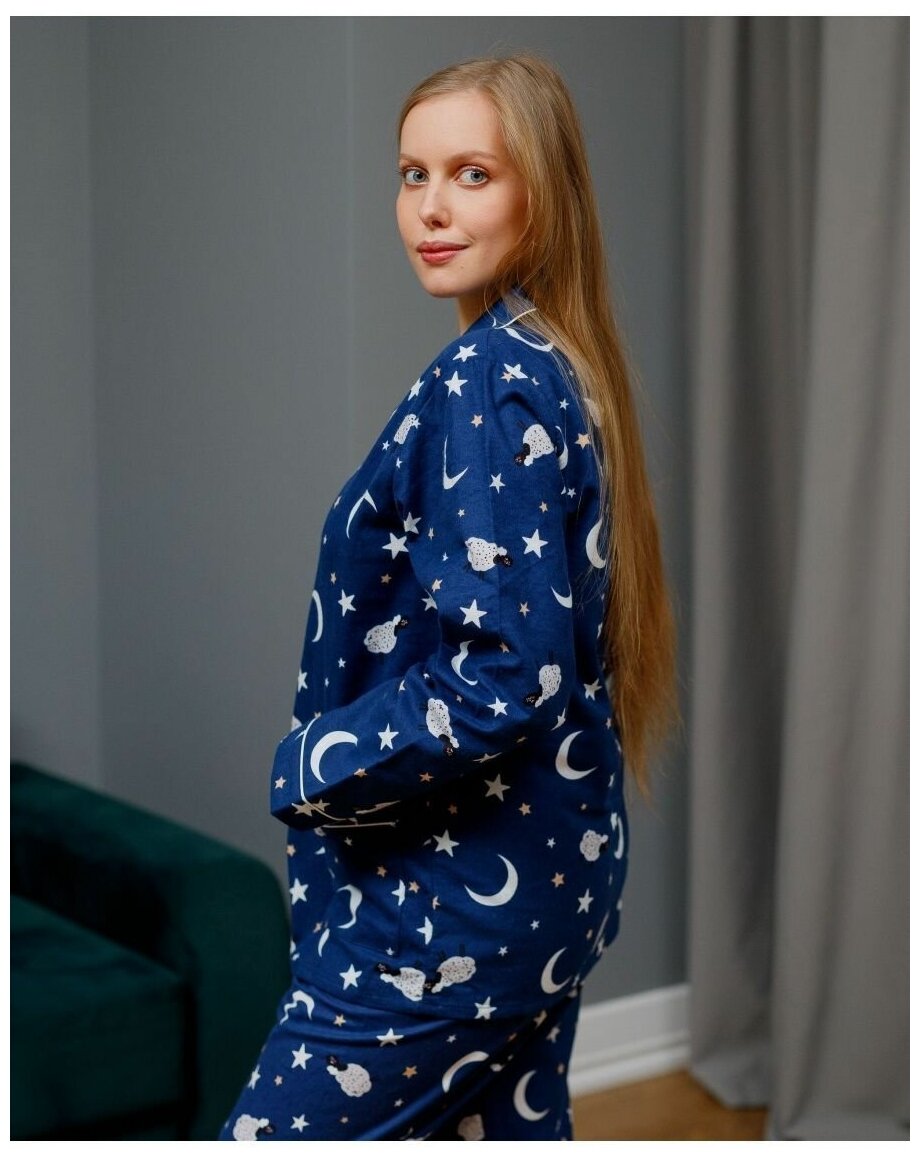 Пижама женская со штанами фланелевая, домашний костюм_размер_M - фотография № 8