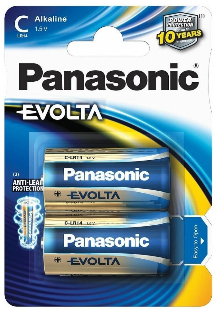 Батарейки Panasonic Evolta C Bli Alkaline, 2 шт. (LR14EGE/2BP) - фото №1