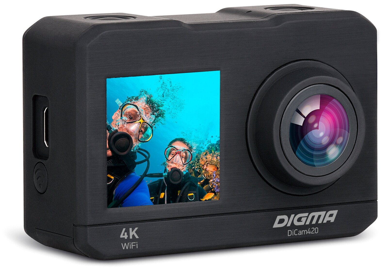Экшн-камера DIGMA DiCam 420 4K, WiFi, черный [dc420] - фото №3