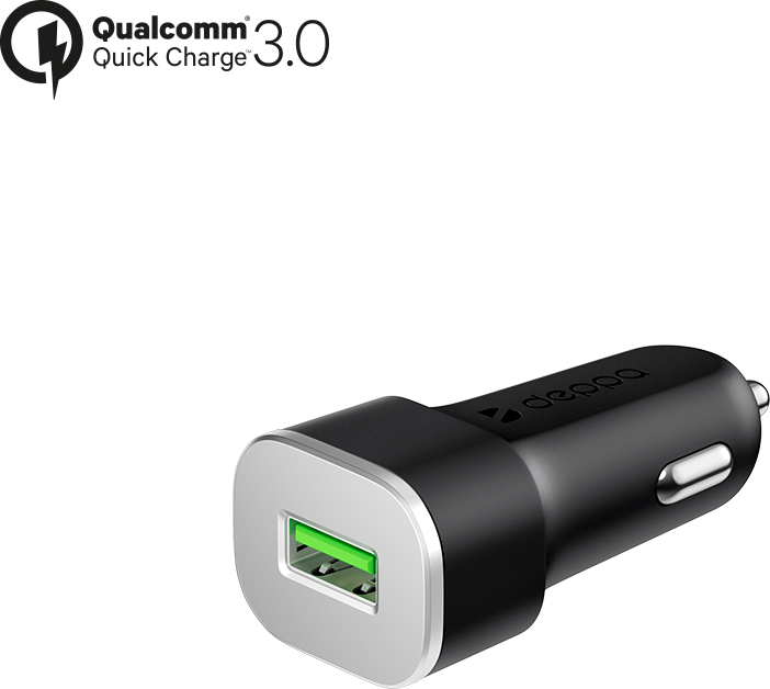 Автомобильное зарядное устройство USB QC 3.0, черный, Ultra, Deppa 11286