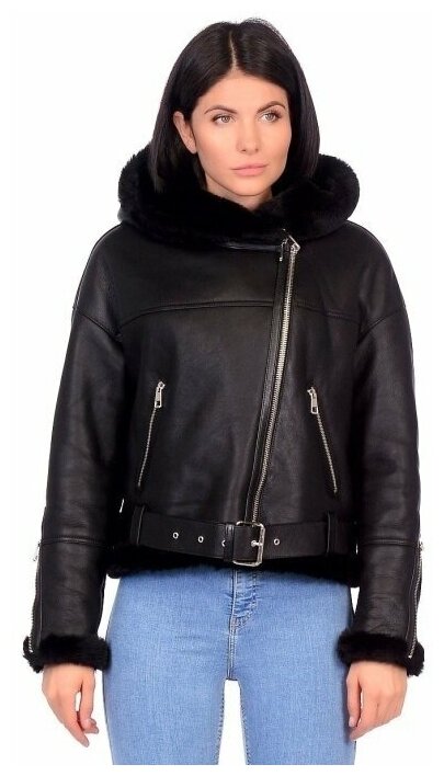 Дубленка Estee exclusive Fur&Leather, размер 52, черный