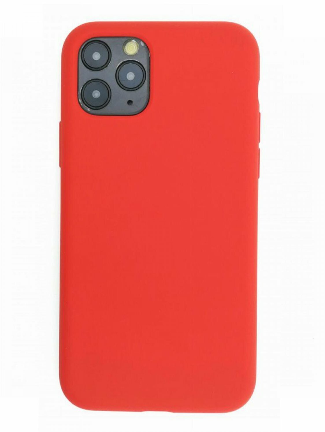Чехол на iPhone 11 Pro Kruche Silicone красный, противоударный пластиковый кейс, защитный силиконовый бампер, софт тач накладка с защитой камеры