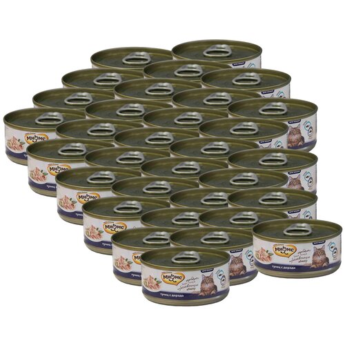 Мнямс консервы для кошек Тунец с дорадо в нежном желе 70 г х 32шт. тунец вкусные консервы натуральный рубленый 185 г
